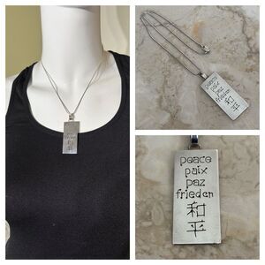 925 Sterling Silver “Peace” Necklace (Proceeds to Doctors Without Borders)